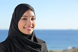 Arabic women happy after breast surgery